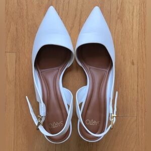 SARTO white heels. Worn once.